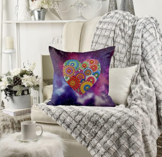 Preview: Diamond Painting Kissenbezug Herz